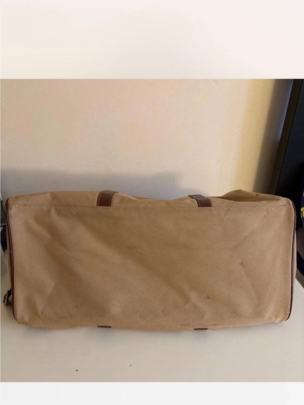 Vintage Polo by Ralph Lauren Tan and Brown Canvas Duffel Bag